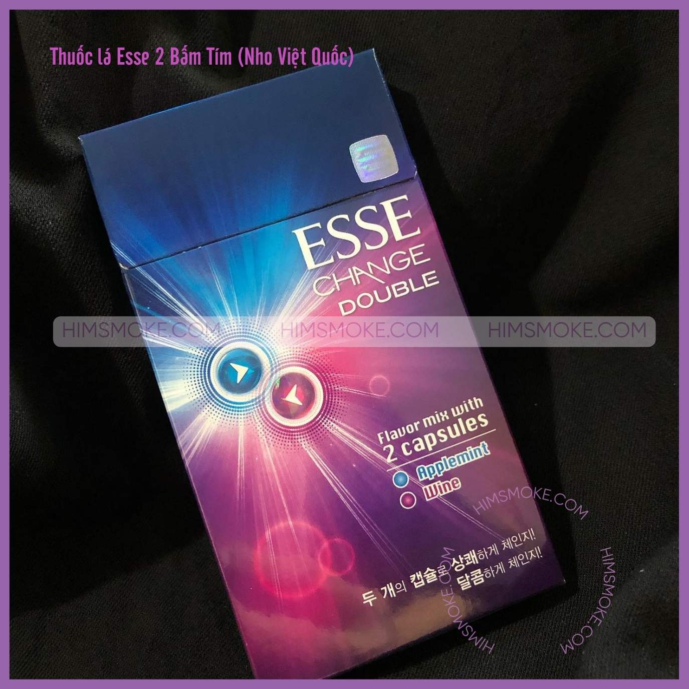 ESSE 2 Bấm Tím Change Double Applemint Wine KT&G (1 cây gồm 10 gói) 4 ESSE 2 bấm tím